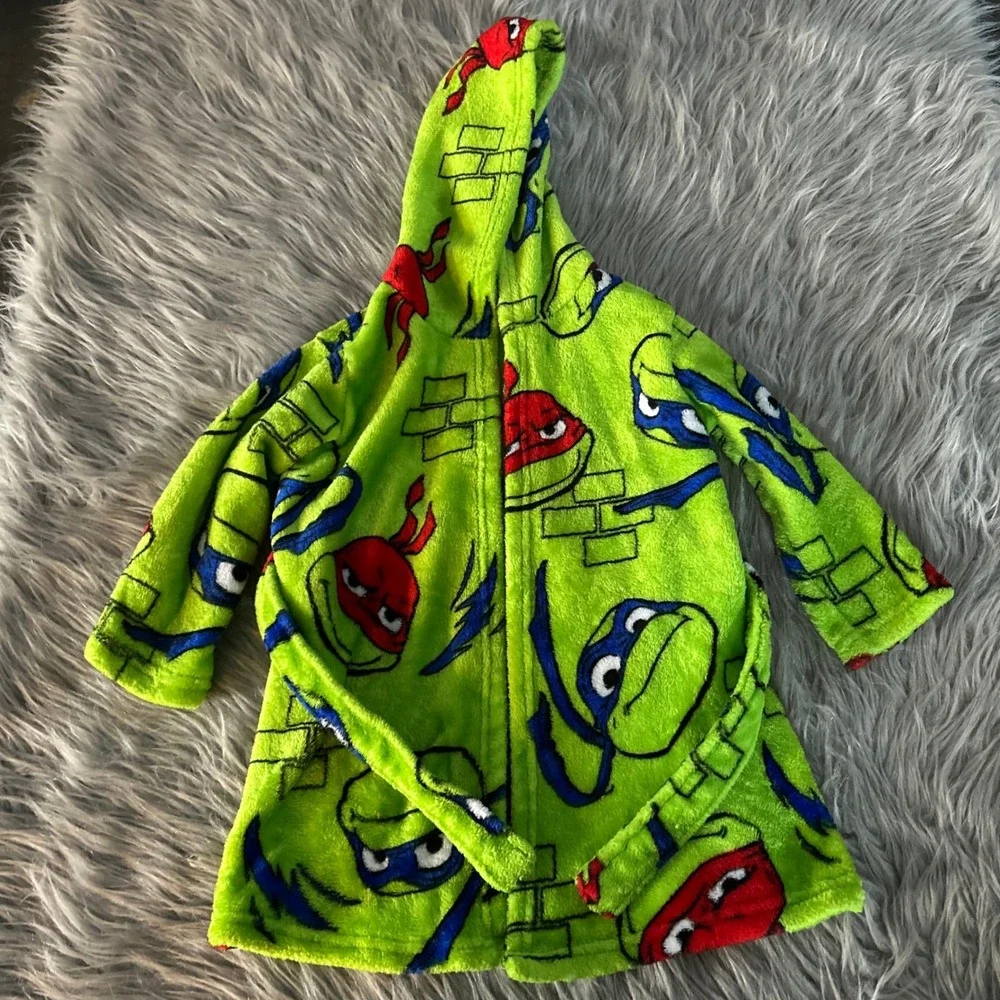 Nickelodeon Teenage Mutant Ninja Turtles Mutant Mayhem Robe Toddler Size XXS/2T